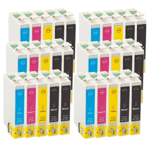 Deze alternatieve spaarset 30 Epson T0711 T0714 biedt een voordelige voorraad aan zwarte en kleurencartridges voor diverse Epson printers. Ideaal