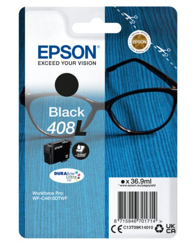 Epson Singlepack Black 408L DURABrite Ultra Ink Cartrige nummer: Epson C13T09K14010 is een betrouwbare inkjetcartridge voor scherpe, professionele afdrukken. Deze