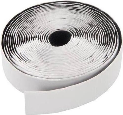 Klittenband velcro zelfklevend wit van 2,5 cm breed en 5 meter lang is een praktische set van lusband en haakband