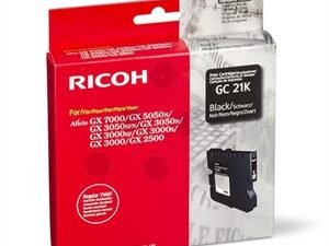 De Ricoh Print Cartridge GC21K Black is een betrouwbare toner voor diverse Ricoh Aficio GX-printers, waaronder de GX3000, GX3050N en