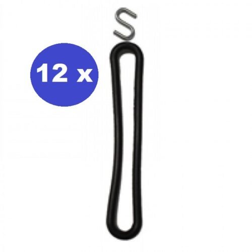 Deze spanrubber met S-haak van 40 cm is een duurzame en betrouwbare oplossing voor het stevig vastzetten van tenten, trampolines,