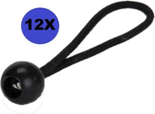 De 12x spanelastieken bungee ball 6 mm – 18 cm – zwart zijn een duurzame en betrouwbare oplossing voor het