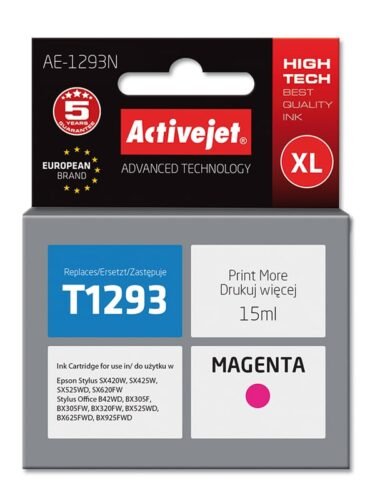 Het alternatief voor Epson T1293 XL magenta is een betrouwbare keuze voor scherpe, heldere afdrukken en is geschikt voor een