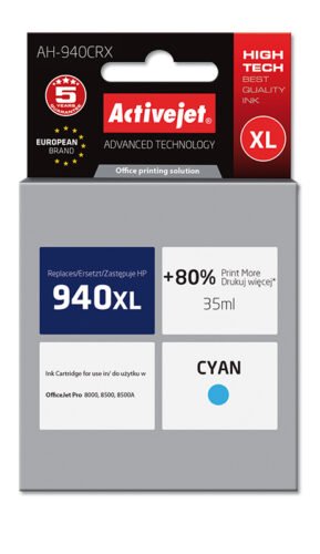 Deze alternatieve HP 940 XL blauw/cyan printkop (C4907A) is geschikt voor diverse HP Officejet Pro-modellen en biedt een betrouwbare oplossing