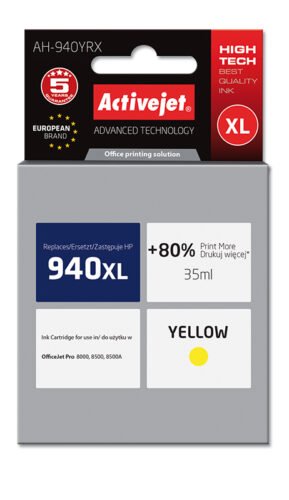 Dit alternatieve HP nr 940 XL geel biedt een betrouwbare en voordelige oplossing voor scherp afdrukken in diverse HP Officejet