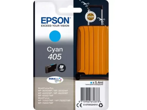 De EPSON Nr. 405 WF cyaan inktcartridge zorgt voor heldere, consistente kleurafdrukken en is ideaal voor dagelijks gebruik thuis of
