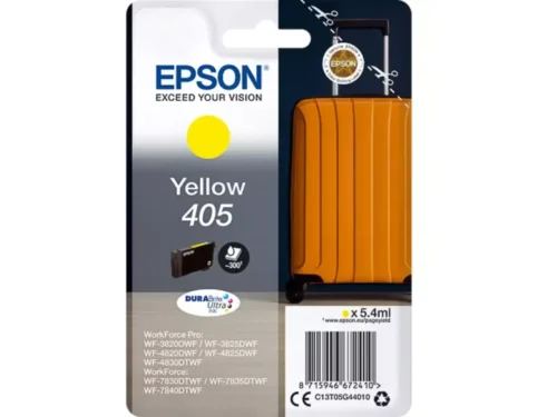 De EPSON Nr.405 WF inktcartridge geel levert heldere, scherpe kleurresultaten en betrouwbare prestaties voor al je dagelijkse afdrukken. Met 5,4