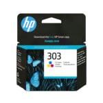 De HP 303 originele drie-kleuren inktcartridge levert heldere cyaan-, magenta- en gele afdrukken met een opbrengst tot 165 pagina’s. Deze