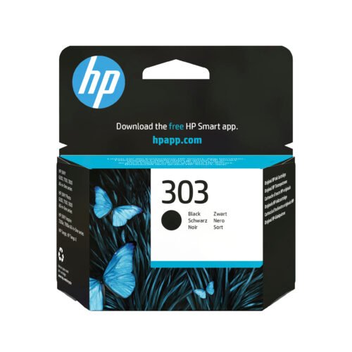 De HP 303 originele zwarte inktcartridge levert scherpe, pigmentzwarte afdrukken en is geschikt voor diverse HP ENVY en Tango printers.