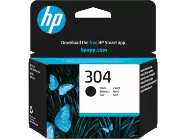 De HP 304 originele zwarte inktcartridge levert scherpe, duidelijke afdrukken en is geschikt voor diverse HP DeskJet-, Envy- en AMP-printers.