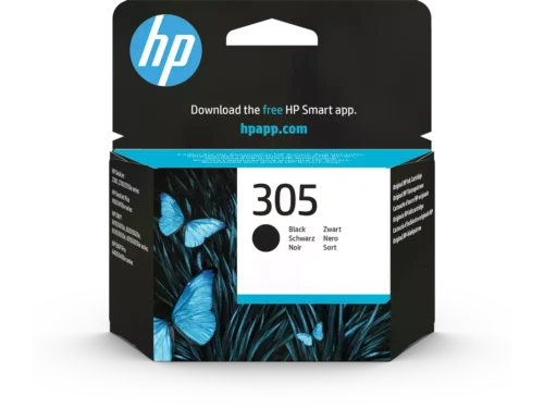 De HP 305 originele zwarte inktcartridge levert scherpe, betrouwbare afdrukken en is geschikt voor diverse HP DeskJet- en Envy-printers. Met