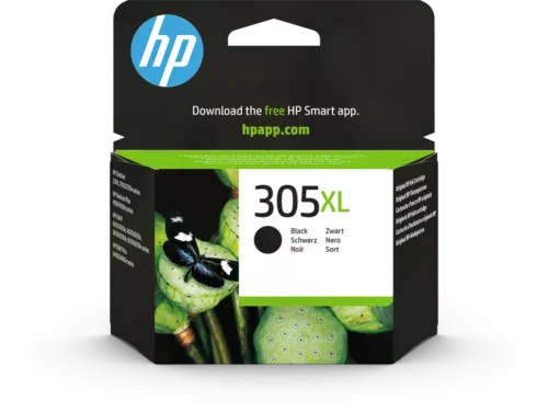 De HP 305XL high-capacity zwarte inktcartridge levert scherpe afdrukken met hoog rendement en is goed voor tot 240 pagina’s. Ideaal