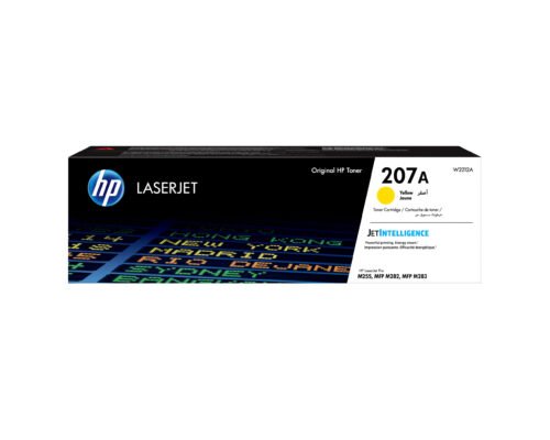 De HP 207A originele gele LaserJet tonercartridge levert tot 1250 pagina’s scherpe, heldere gele afdrukken. Deze cartridge is compatibel met