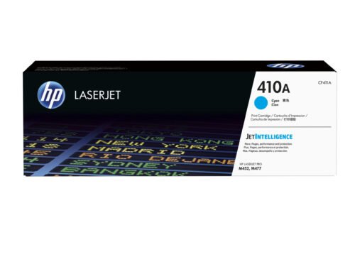 De HP 410A originele cyaan LaserJet tonercartridge levert scherpe, levendige kleuren en een betrouwbare printopbrengst van 2300 pagina’s. Deze cyaan