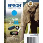De Epson Elephant Singlepack Cyan 24XL Claria Photo HD Ink biedt hoog rendement en levert tot 740 pagina’s aan levendige