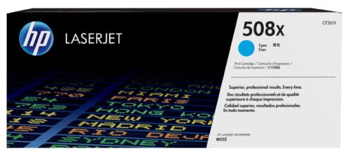 De HP 508X originele high-capacity cyaan LaserJet tonercartridge levert tot 9500 pagina’s en zorgt voor heldere, professionele afdrukken. Deze cyaan