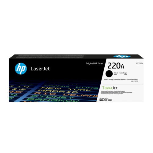 De HP 220A originele LaserJet-tonercartridge in zwart levert scherpe afdrukken en een hoge paginaopbrengst van 2000 pagina’s. Deze toner is