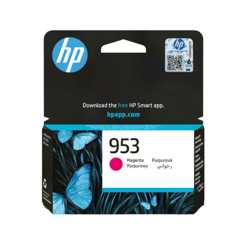 De HP 953 originele magenta inktcartridge levert scherpe, betrouwbare afdrukken met een opbrengst tot 630 pagina’s. Deze pigmentgebaseerde cartridge is