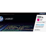 De HP 201A originele magenta LaserJet tonercartridge levert scherpe, levendige afdrukken en gaat tot 1330 pagina’s mee. Deze magenta toner