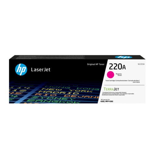 De HP 220A originele LaserJet-tonercartridge in magenta levert tot 1800 pagina’s en zorgt voor heldere, betrouwbare kleurafdrukken. Deze originele toner