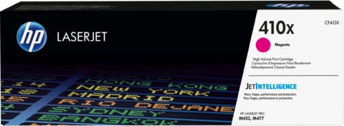 De HP 410X originele high-capacity magenta LaserJet tonercartridge levert scherpe, levendige afdrukken met een hoge paginaopbrengst van tot 5000 pagina’s.