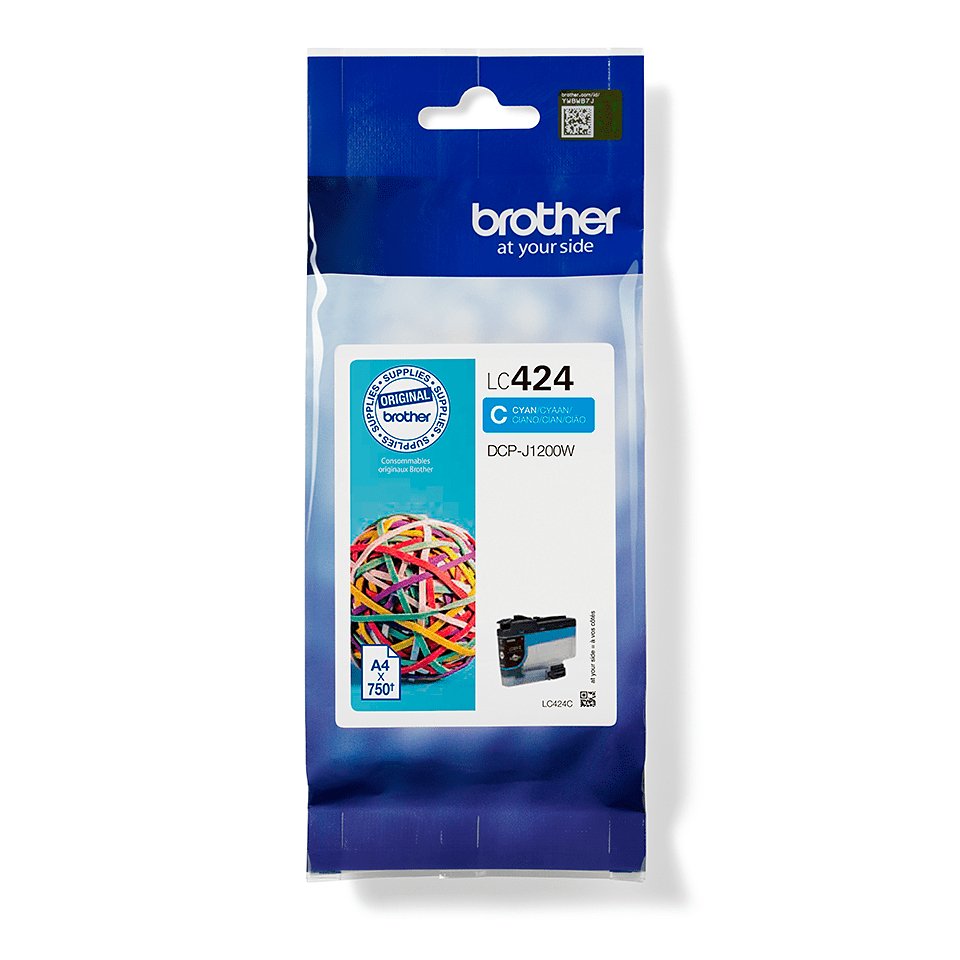 Brother LC424C inktcartridge: origineel cyaan, 1 stuk De Brother LC424C is een cyaan inktcartridge in enkele verpakking, geschikt voor de BROTHER Multi-Function DCP-J 1200 W. Met een
