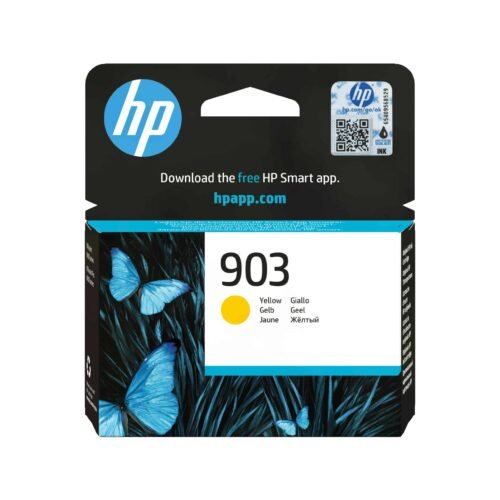 De HP 903 originele gele inktcartridge levert betrouwbare, heldere afdrukken met pigmentinkt en een rendement tot 315 pagina’s. Deze enkele