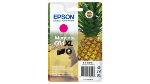 De Epson 604XL magenta inktcartridge levert met hoog rendement tot 350 pagina’s en is ideaal voor wie betrouwbaar en voordelig