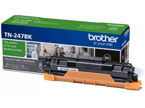 De Brother TN-247BK toner levert scherpe, zwarte afdrukken en gaat tot 3000 pagina’s mee, ideaal voor thuis en op kantoor.