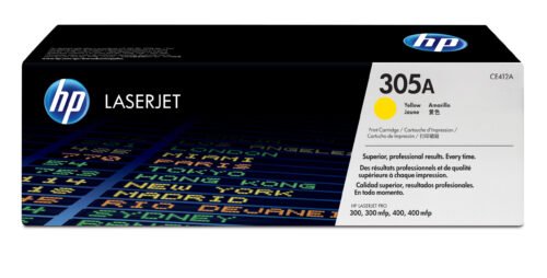 De HP 305A originele gele LaserJet tonercartridge levert scherpe, heldere afdrukken en is geschikt voor diverse HP LaserJet Pro-printers. Met