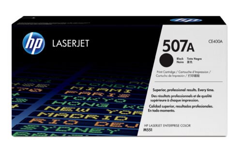 De HP 507A originele zwarte LaserJet tonercartridge levert scherpe, professionele afdrukken en gaat tot 5.500 pagina’s mee. Deze zwarte toner
