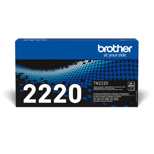 De Brother TN-2220 zwarte toner levert tot 2600 pagina’s en is geschikt voor diverse Brother fax-, laserprinter- en multifunctionele modellen.
