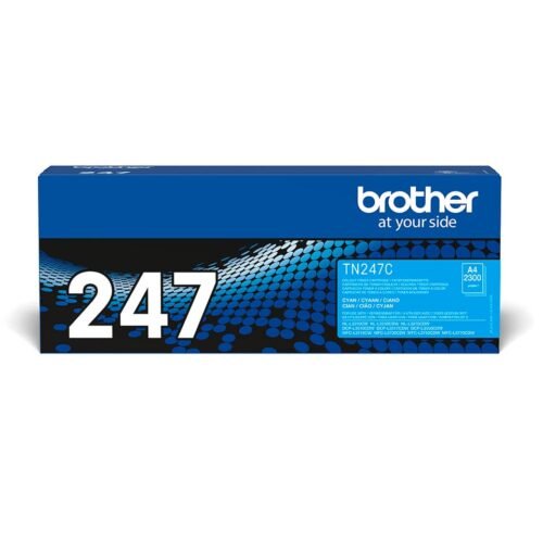 De Brother TN-247C cyaan tonercartridge levert tot 2300 pagina’s en is geschikt voor een brede range Brother laserprinters en multifunctionals.