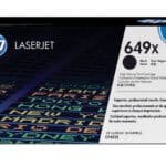 De HP 649X originele high-capacity zwarte LaserJet tonercartridge levert scherpe zwarte afdrukken en is goed voor een hoge paginaopbrengst van