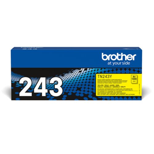 De Brother TN-243Y is een gele kleurentoner met een opbrengst tot 1000 pagina’s, ideaal voor scherpe en levendige afdrukken. Deze