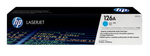 De HP 126A originele cyaan LaserJet tonercartridge levert betrouwbare, heldere afdrukken en is geschikt voor diverse HP LaserJet-printers en multifunctionals.