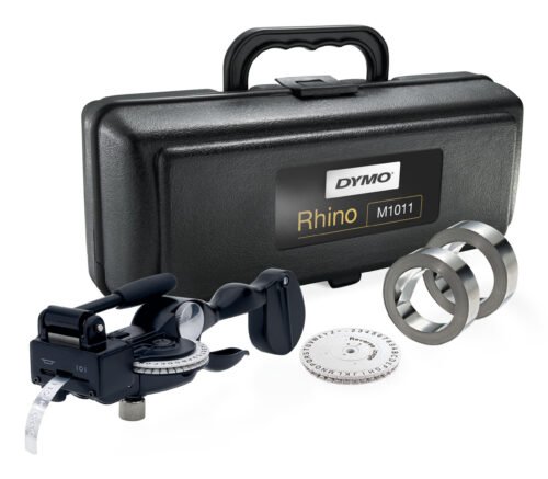 DYMO RHINO M1011 Industriële Lettertang labelmakertool | met aluminium en roestvrijstalen labels | | Duurzame draagtas | Ideaal voor doe-het-zelf