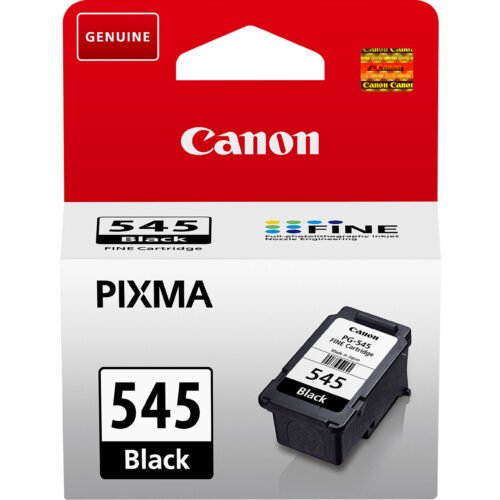 De Canon PG-545 is een zwarte inktcartridge op pigmentbasis met normaal rendement, goed voor scherpe afdrukken tot 180 pagina’s. Deze