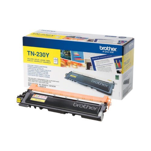 De Brother TN-230Y is een gele tonercartridge met een paginaopbrengst tot 1400 pagina’s, ideaal voor scherpe en levendige afdrukken. Deze