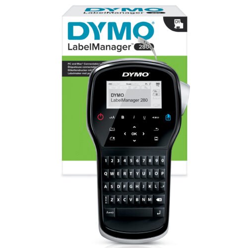 DYMO LabelManager 260-labelprinter | Oplaadbare labelmaker met QWERTZ-toetsenbord | Inclusief zwart-wit D1-labeltape (12 mm) | Voor thuis en op kantoor.