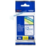 Brother TZE-133 is een betrouwbare labeltape met blauw-op-transparante opdruk, ideaal voor heldere en duurzame labels. Dankzij de breedte van 1,2