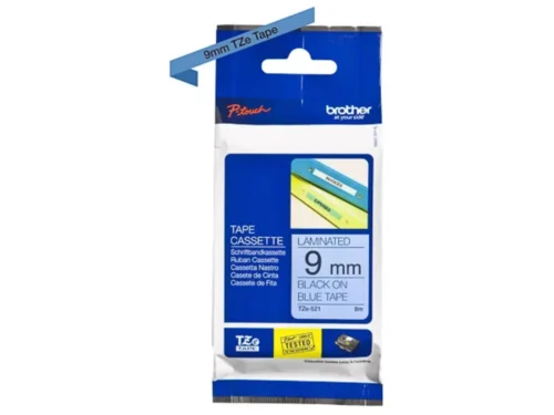 De Brother Labeltape 9mm is een betrouwbare TZe-tape met zwart op blauw print, ideaal voor duidelijke en duurzame labels. Deze