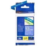 Brother TZE-535 is een duurzame labeltape met witte tekst op blauwe achtergrond, ideaal voor scherpe en professionele labels. Dankzij de
