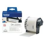 De Brother DK-22205 is een doorlopend etiket met zwarte opdruk op wit, ideaal voor duidelijke en professionele labels. Dankzij de