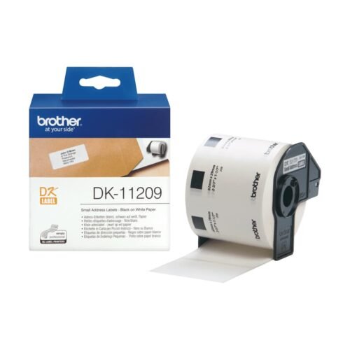 Brother DK-11209 is een veelzijdige labelrol met 800 zwarte op witte labels, ideaal voor duidelijke en professionele etikettering. Deze DK-tape
