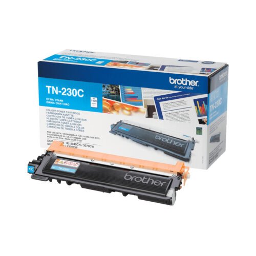 De Brother TN-230C cyaan toner levert tot 1400 pagina’s en is geschikt voor diverse Brother laserprinters en multifunctionals. Een betrouwbare