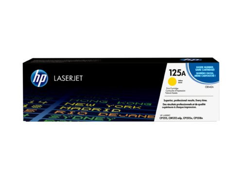 De HP 125A originele gele LaserJet tonercartridge levert scherpe, heldere afdrukken en een betrouwbare paginaopbrengst van tot wel 1400 pagina’s.
