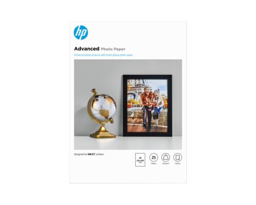 HP Advanced fotopapier glanzend in A4-formaat levert heldere, scherpe afdrukken met een professionele uitstraling. Met 25 vellen en een stevige