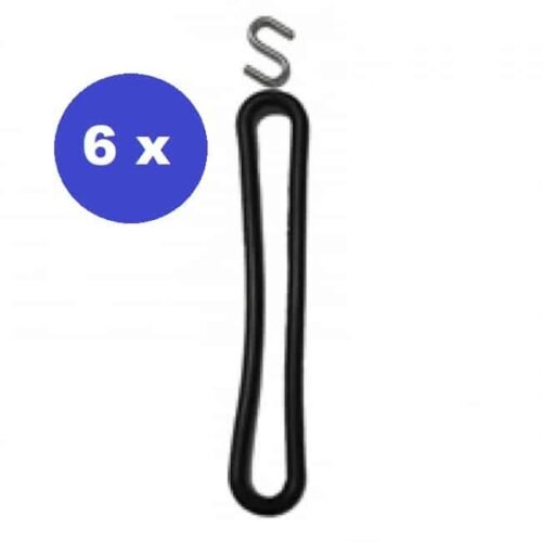 De 6 x spanrubber met S-haak van 25 cm is een duurzame en veelzijdige oplossing voor het stevig vastzetten van