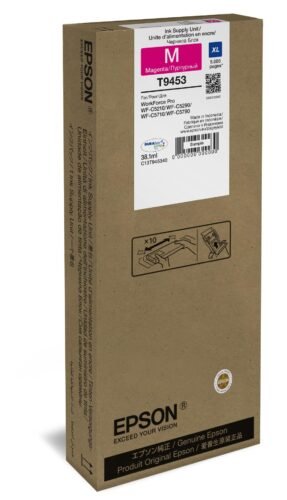 De Epson WF-C5xxx Series Ink Cartridge XL Magenta levert betrouwbare, pigmentgebaseerde kleureninkt met een hoog XL-rendement tot 5000 pagina’s. Ideaal